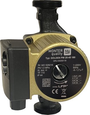 MONTER quality GOLDEN PW Pompa cyrkulacyjna 25-65 180 MQ A071-025-065-02